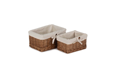 Autumn Double Steamed Willow Tray With Lining Set 2 as a Pair