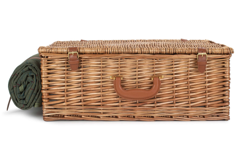 Deluxe Fitted Wicker Hamper Large Tweed Front