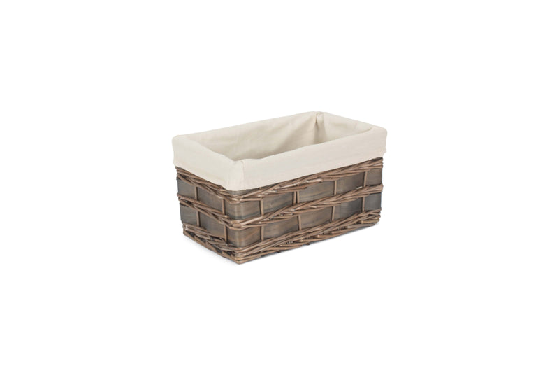 Grey Scandi Storage Basket Small Lined