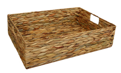 Water Hyacinth Shallow Rectangular Storage Basket Extra Large