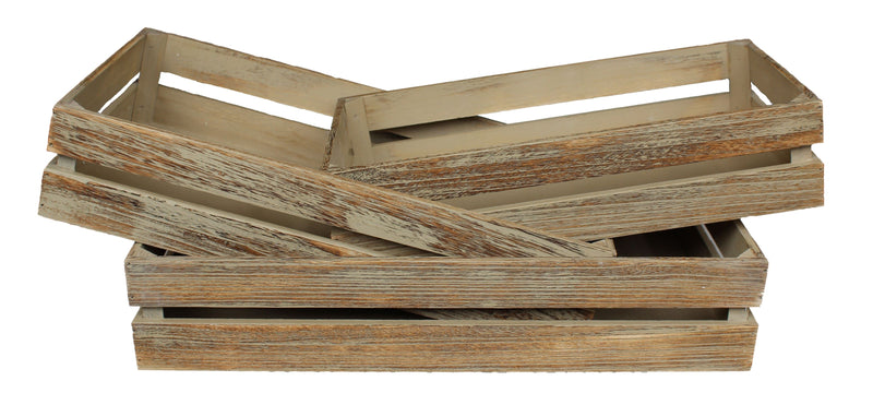 Oak Effect Packing Crate Set of 3