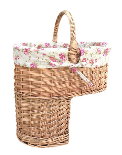 Stair Basket With Rose Lining Right Side