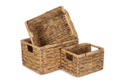 Nordic Water Hyacinth Storage Basket Set of 3