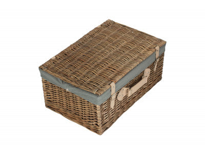 22" Antique Wash Hamper with Grey Sage Lining