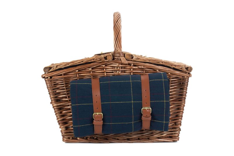 Elegant Tweed Fitted Hamper Blue Side