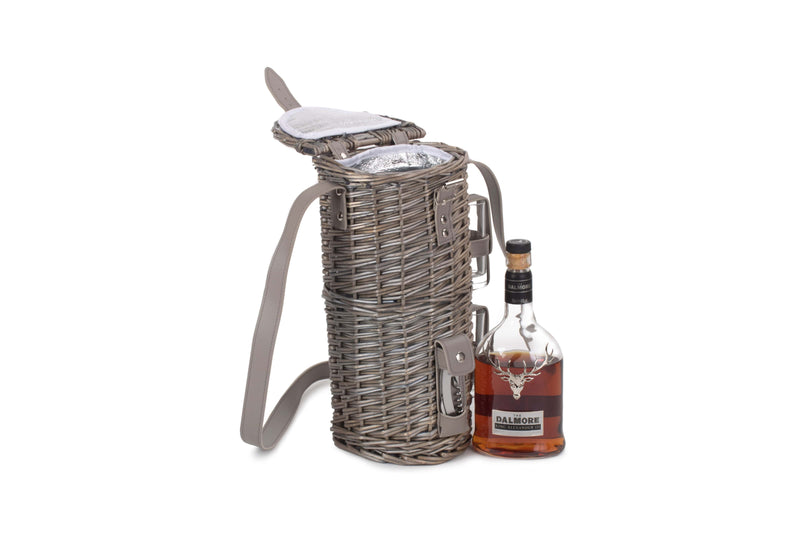 Single Bottle & 2 Cartridge Glass Carrier With Shoulder Strap Front Side