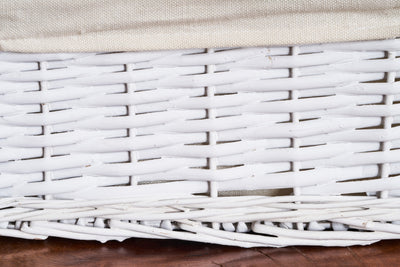 White Wicker Storage Basket