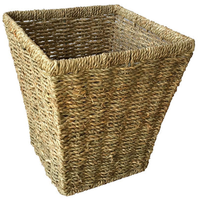Seagrass Square Waste Paper Basket Close