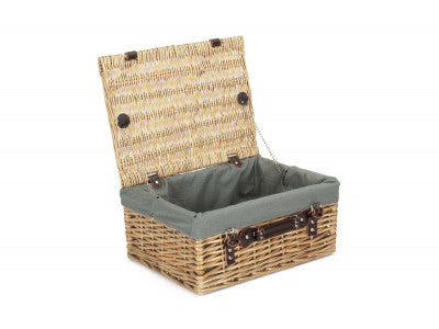 16" Buff Hamper with Grey Sage Lining