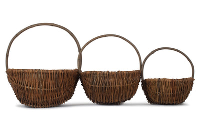 Oval Unpeeled Willow Garden Trug Size Comparison