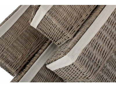 Set of 4 Grey Wash Storage Hampers