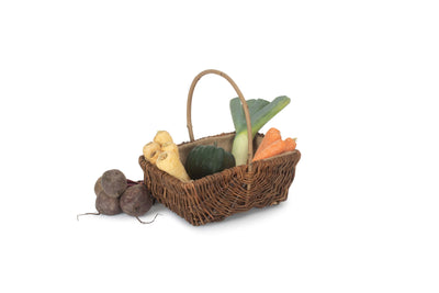 Rectangular Unpeeled Willow Garden Trug With Hessian Lining Medium