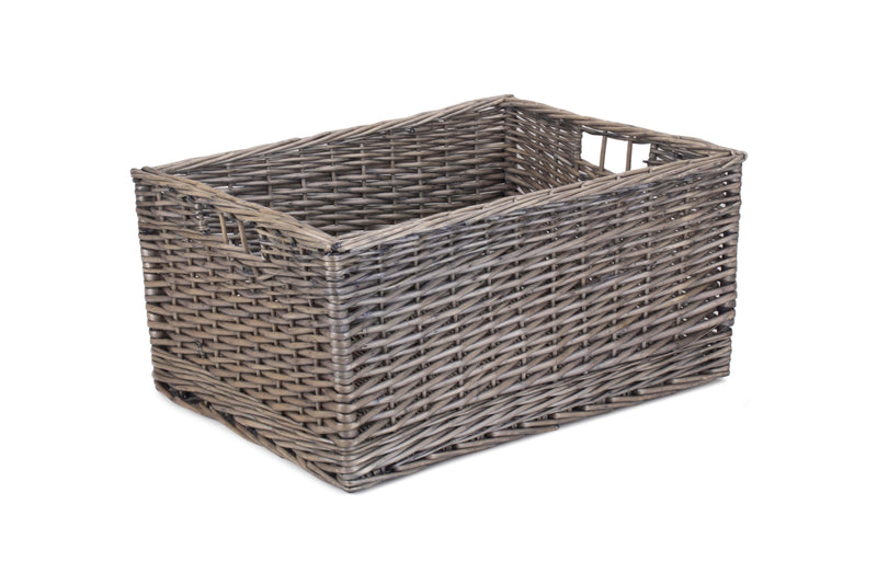 Jumbo Antique Wash Storage Basket Unlined