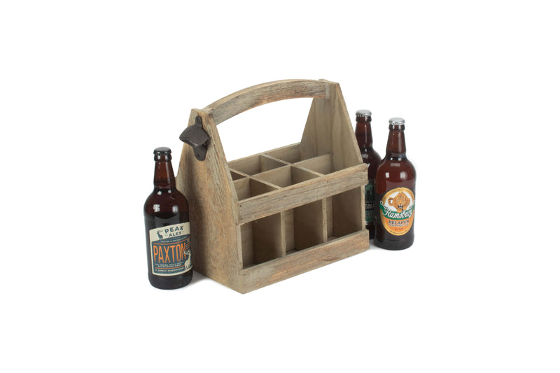 Oak Effect Bottle Carrier 6 Carrier Empty