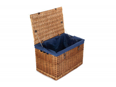 24" Double Steamed Chest Hamper with Navy Blue Lining