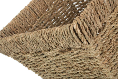 Seagrass Square Waste Paper Basket Detail View