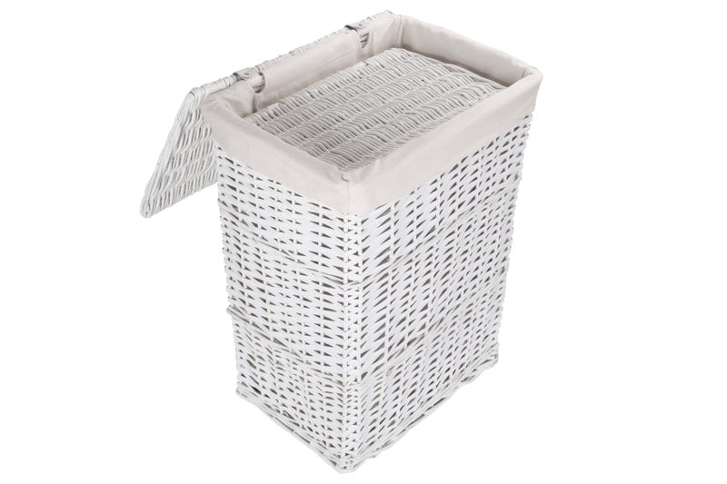 White Wash Wicker Bathroom Laundry Set 5