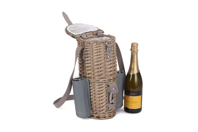 Single Bottle & 2 Champagne Glass Carrier With Shoulder Strap Example