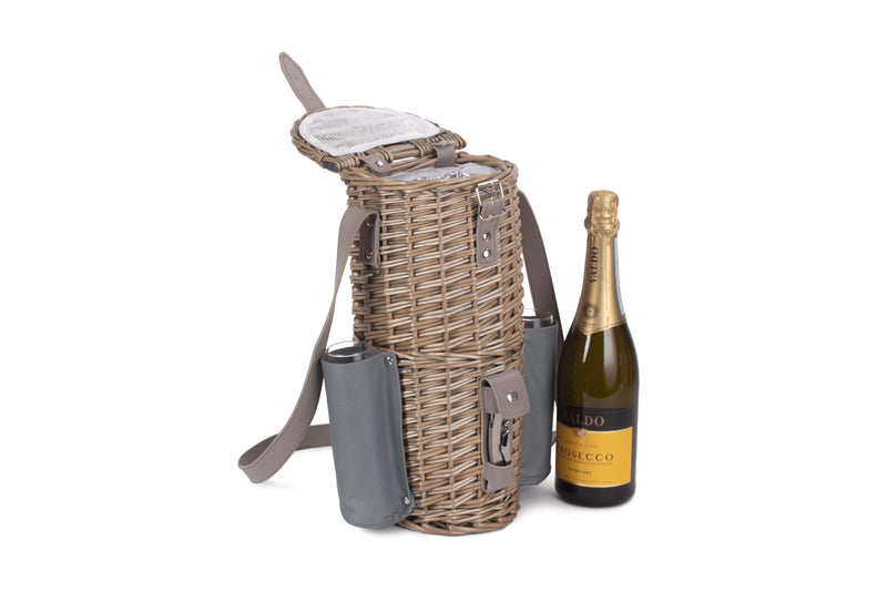 Single Bottle & 2 Champagne Glass Carrier With Shoulder Strap Example