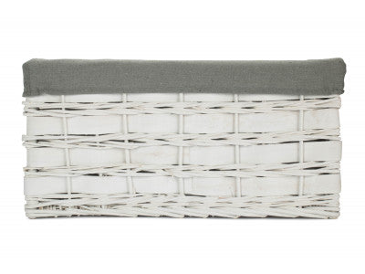 White Scandi Storage Baskets with Grey Sage Lining