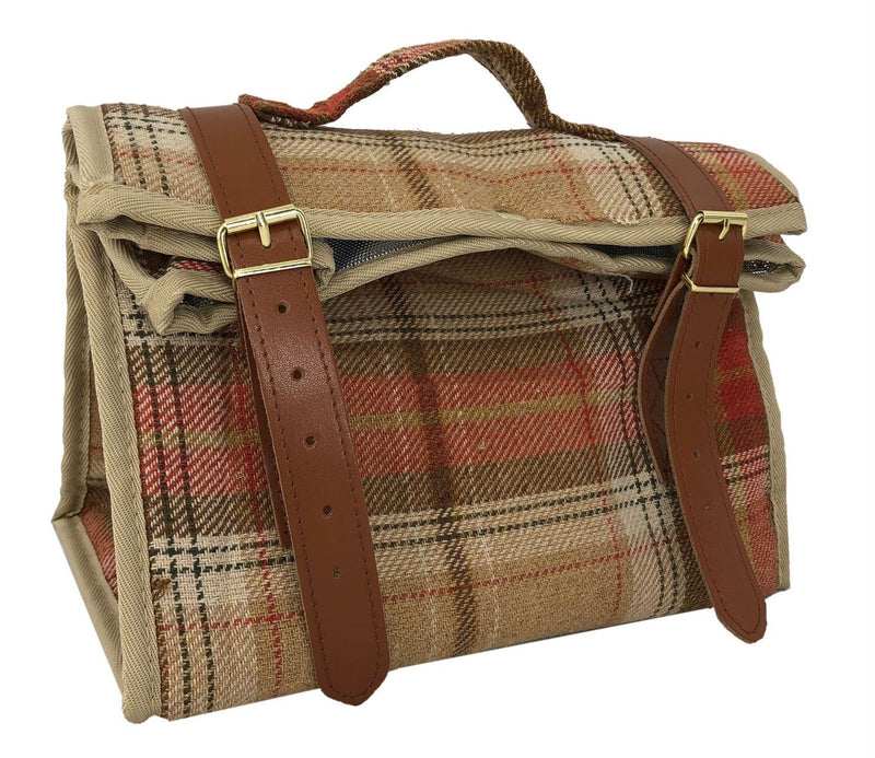 Autumn Red Tartan Cooler Pouch Bag Front