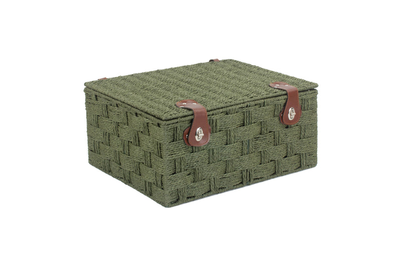 Paper Rope Hamper Green