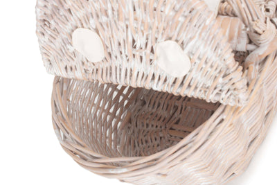 Child's White Wash Lidded Hamper Inner Detail