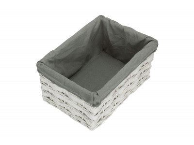 White Scandi Storage Baskets with Grey Sage Lining