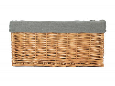 Double Steamed Storage Basket with Grey Sage Lining