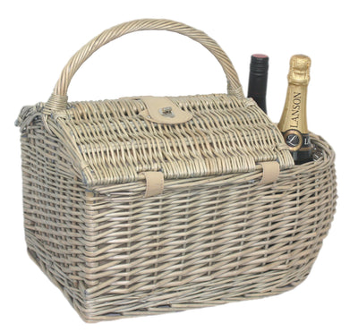 Fitted Wicker Boat Hamper Small Closed Rear View