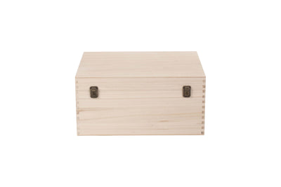 16" Unvarnished Wooden Box Front Closed