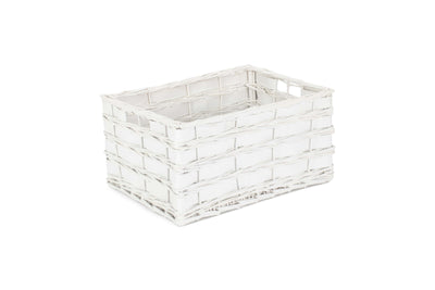 White Scandi Storage Basket Large Unlined