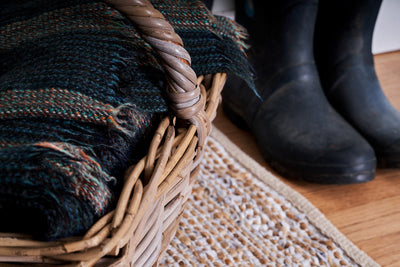 Wicker Kindling Basket With Handle