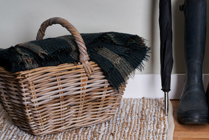 Wicker Kindling Basket With Handle