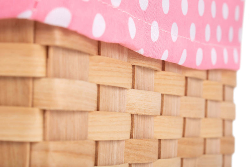 Chipwood Swing Handle Basket Pink Side Detail