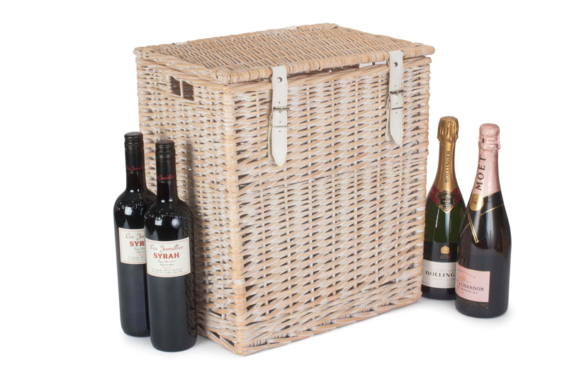 White Wash Vintner Storage Hamper Small Example