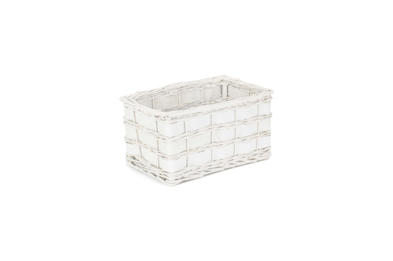 White Scandi Storage Basket Small Unlined