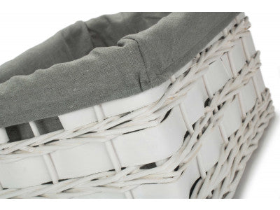 White Scandi Storage Baskets with Grey Sage Lining