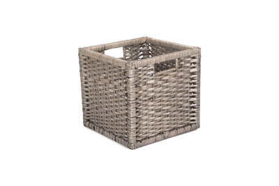 Wooden Framed Split Willow Storage Basket Large Single