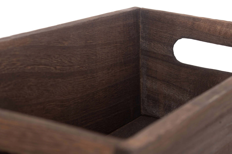 Dark Wooden Packing Trough Interior Detail