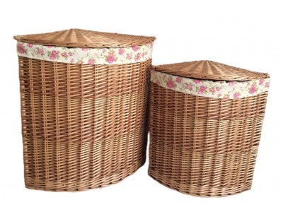 Light Steamed Corner Linen Basket Set 2