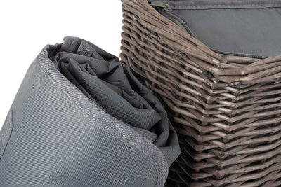 Grey Chiller Basket with Blanket Blanket Roll Detail