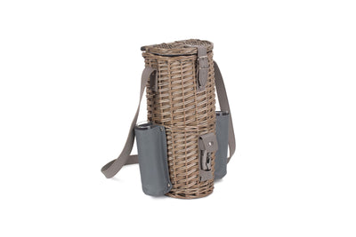 Single Bottle & 2 Champagne Glass Carrier With Shoulder Strap Closed