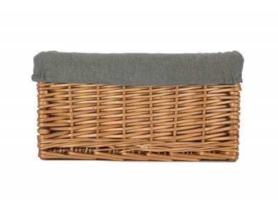 Double Steamed Storage Basket with Grey Sage Lining