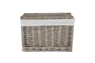 Grey Wash Storage Hamper Front View