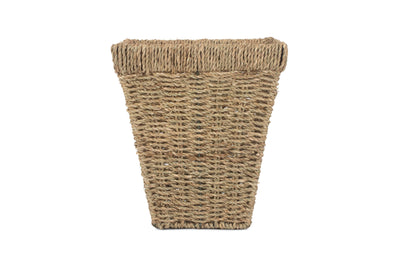 Seagrass Square Waste Paper Basket Close