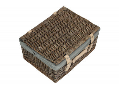 16" Antique Wash Hamper with Grey Sage Lining