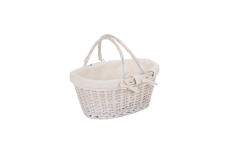 White Swing Handle Shopper Medium White Side