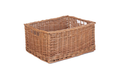 Double Steamed Wicker Storage Baskets With Rose Lining