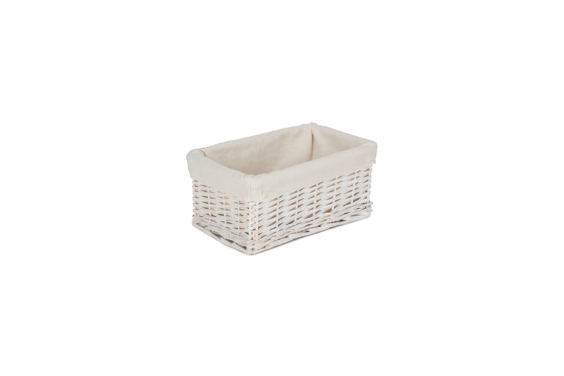 White Wash Wicker Storage Basket